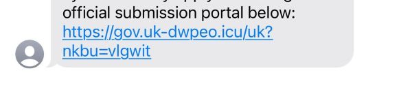Fake Website Link not legit Gov.uk